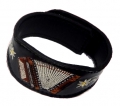 Lederarmband<br>Knopfharmonika<br>schwarz/braun