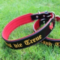 Besticktes Hundehalsband<br>Dem Land Tirol die Treue<br>Leder